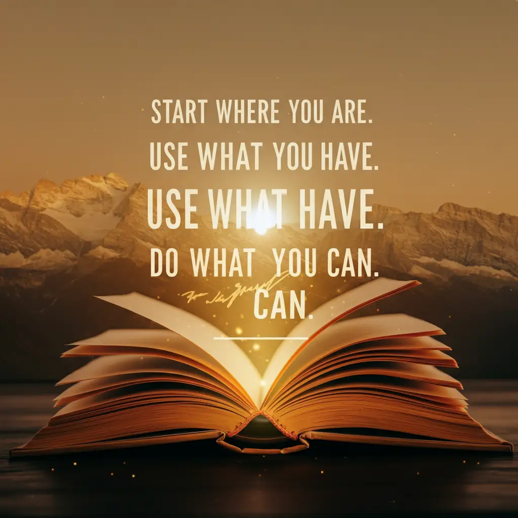 A beautifully designed graphic featuring a scenic sunrise over a mountain range, symbolizing hope and new beginnings for a post on famous inspirational quotes.